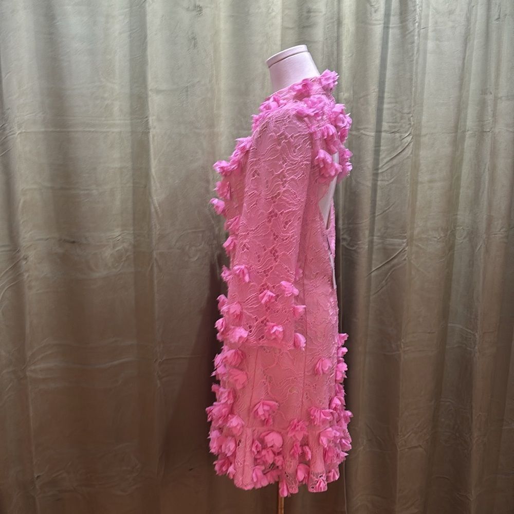 Karen Millen pink lace appliqué mini dress, US6 - Picture 12 of 16